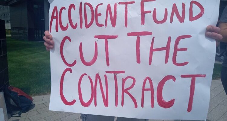 ‘Stop Cop City’ Activists Protest Outside “Accident Fund,” An Insurer of Cop City